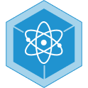 Icon Atom blau